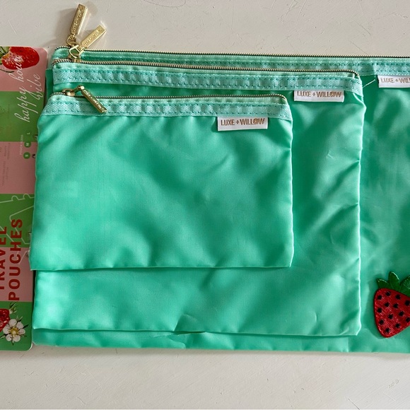 luxe + willow Handbags - Luxe + Willow Aqua Pouch Set